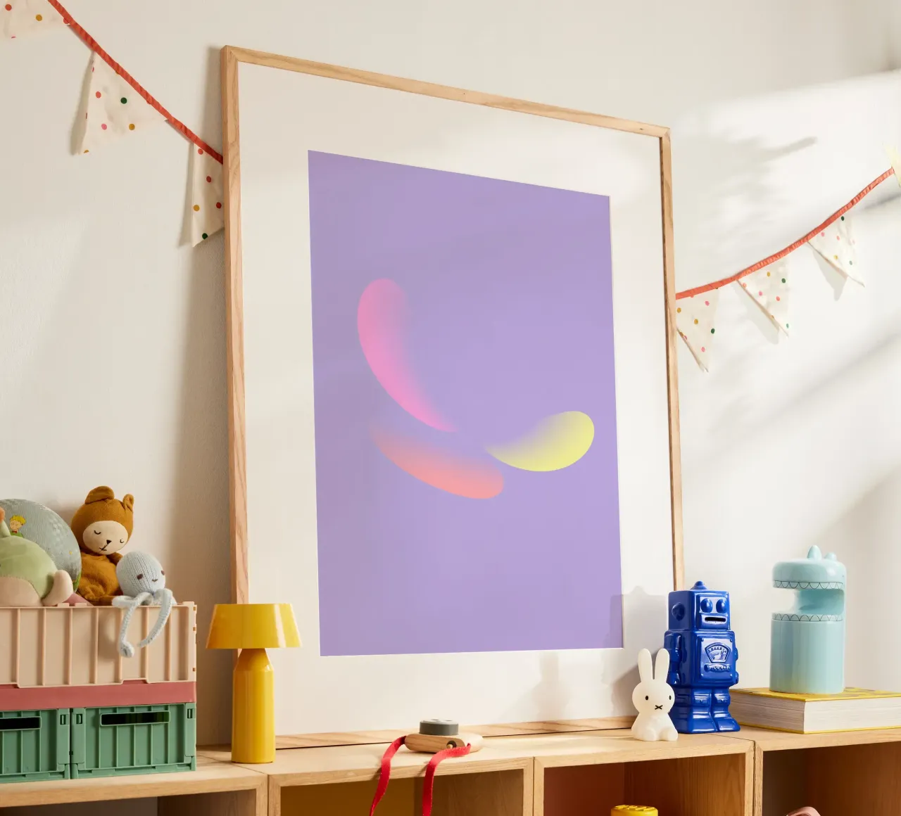 Motif abstrait en violet, jaune et rose hahnemühle de Something for you