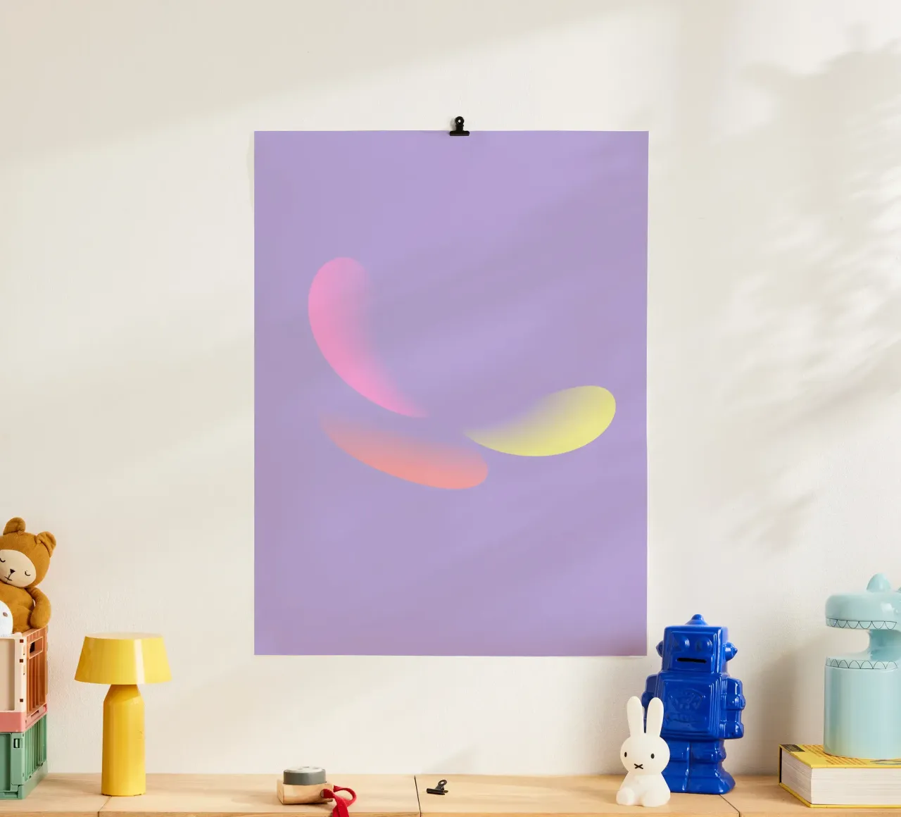 Motif abstrait en violet, jaune et rose hahnemühle de Something for you