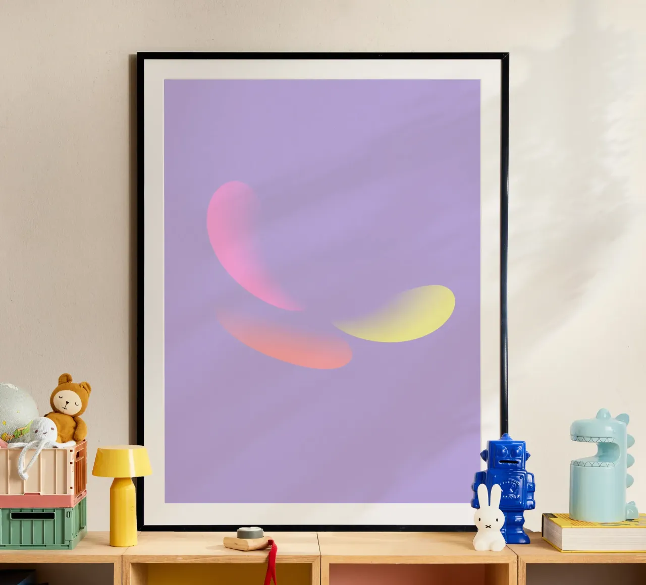 Motif abstrait en violet, jaune et rose hahnemühle de Something for you