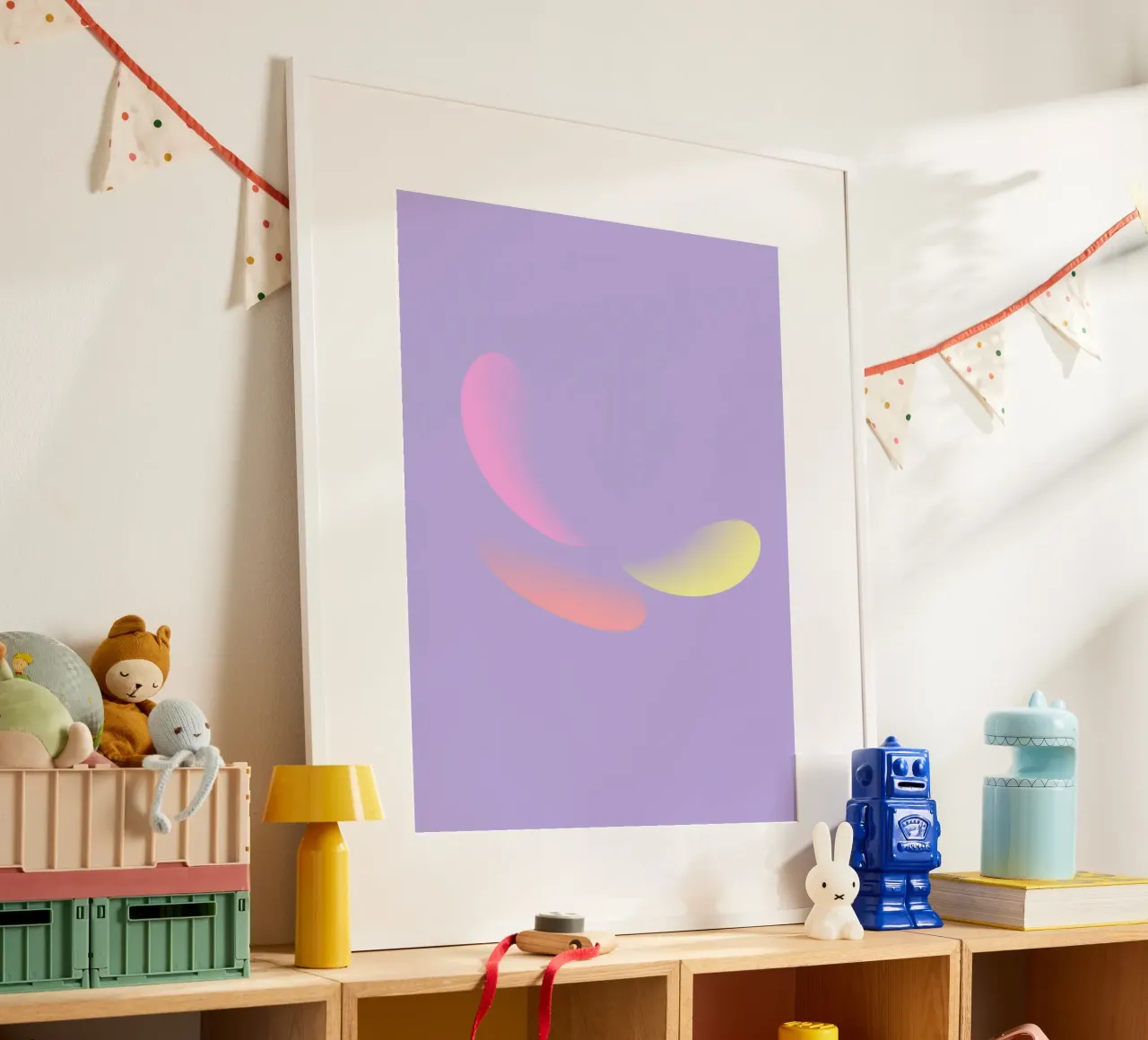 Motif abstrait en violet, jaune et rose hahnemühle de Something for you