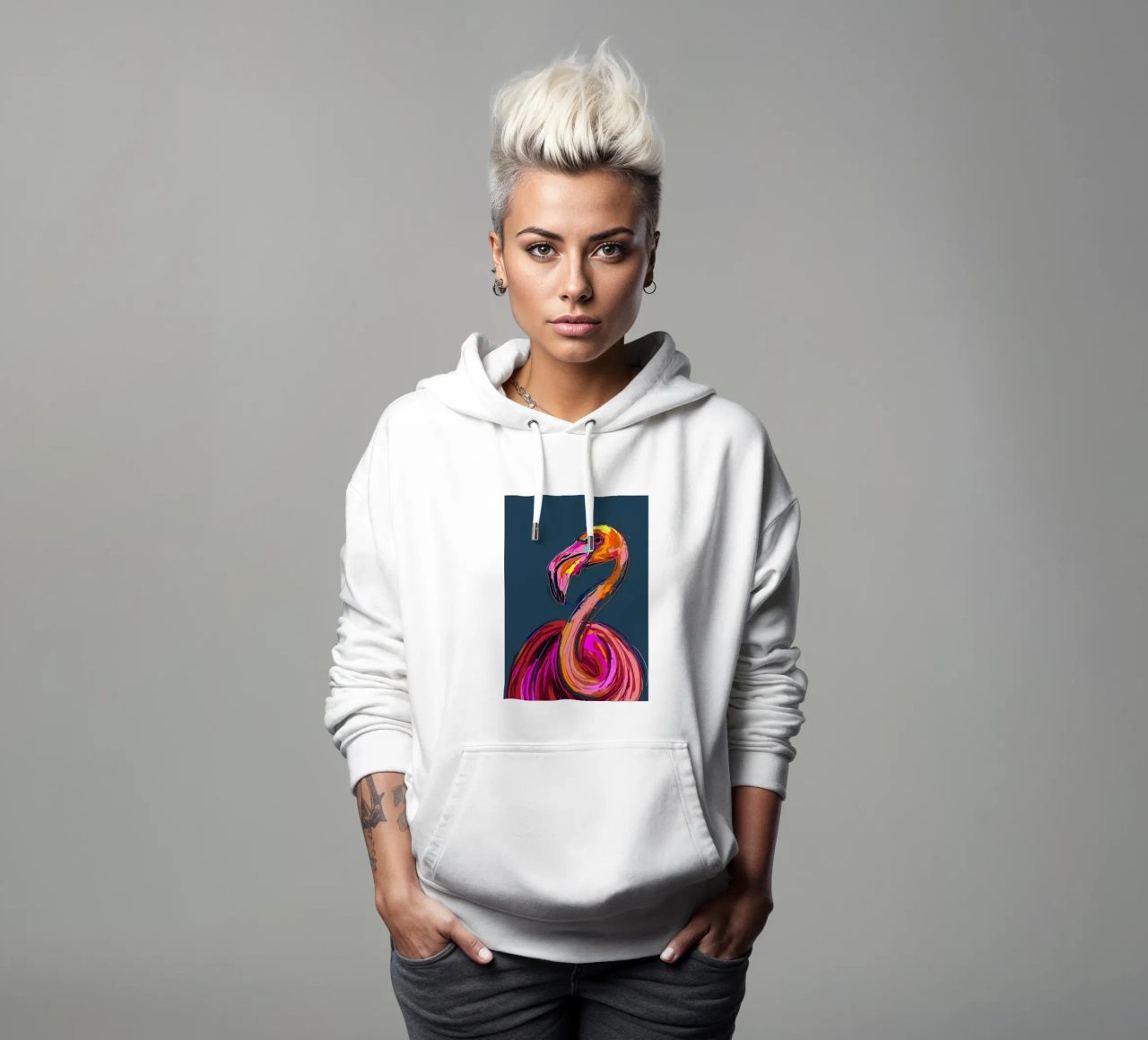 Flamingo Pop Artr felpa con cappuccio da Caeson