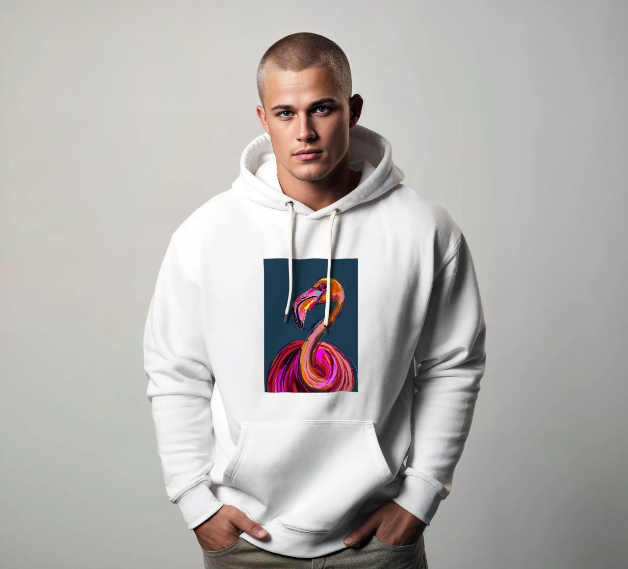 Flamingo Pop Artr felpa con cappuccio da Caeson