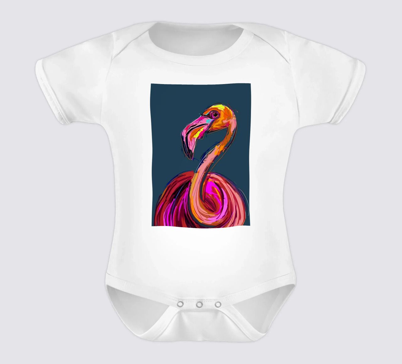 Flamingo Pop Artr Kurzarm Babybody von Caeson