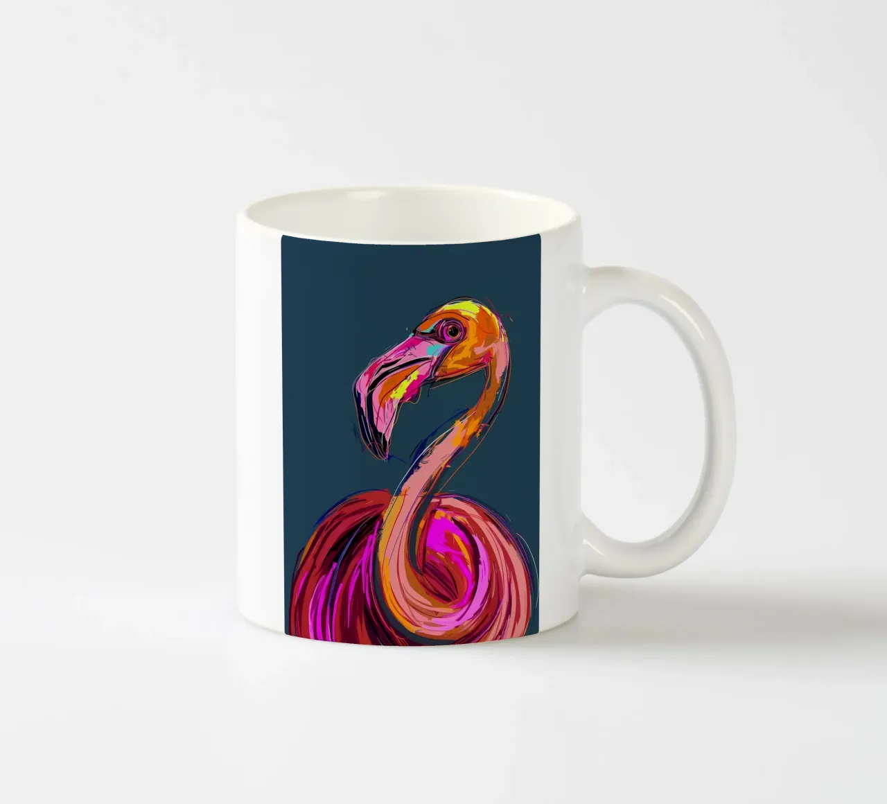 Flamingo Pop Artr ceramic mug by Caeson