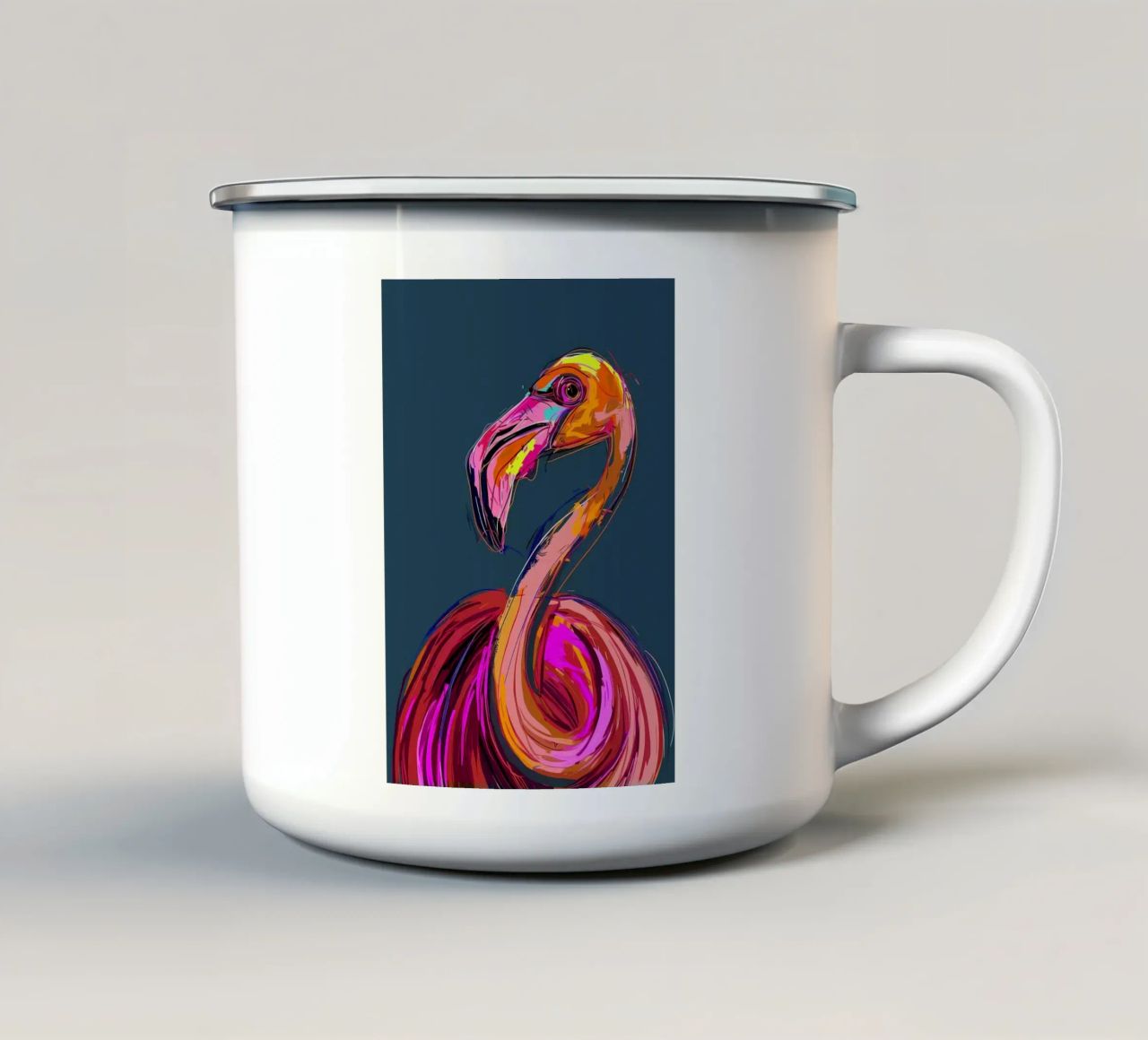 Flamingo Pop Artr tazza in smalto da Caeson