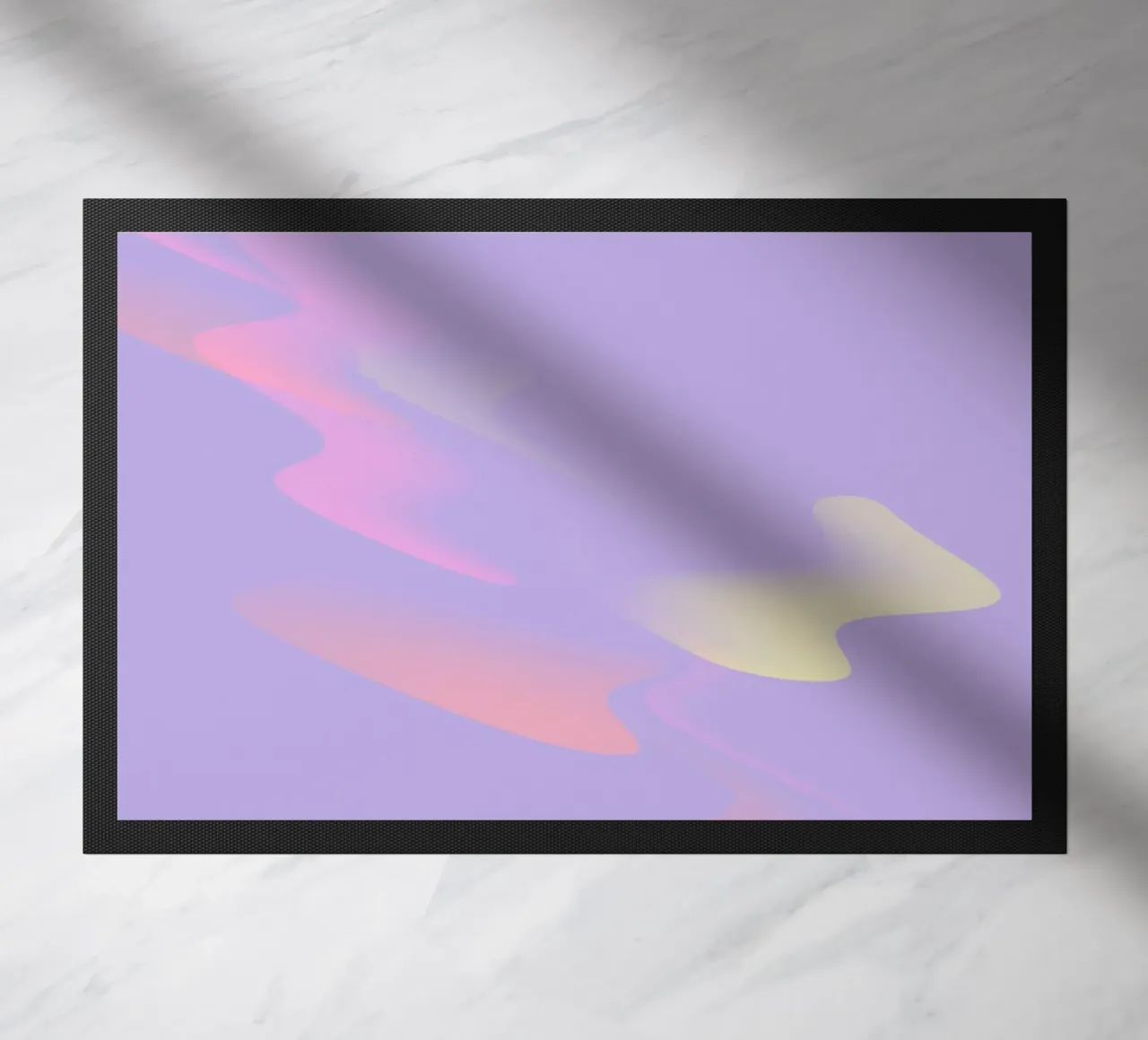 Abstraktes farbiges Muster in Lila, Gelb und Pink Fußmatte von Something for you