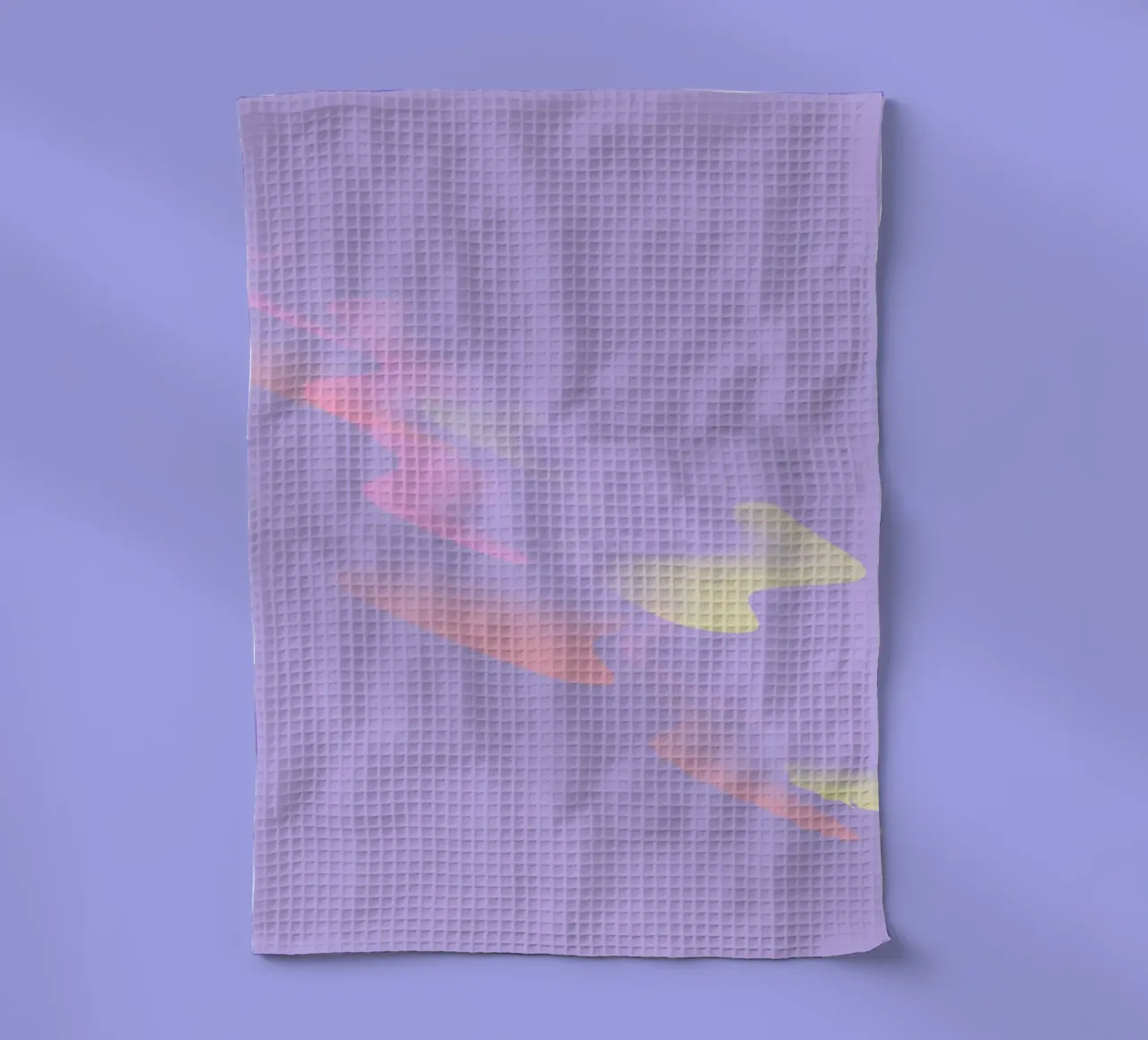 Motif abstrait coloré en violet, jaune et rose torchon de Something for you