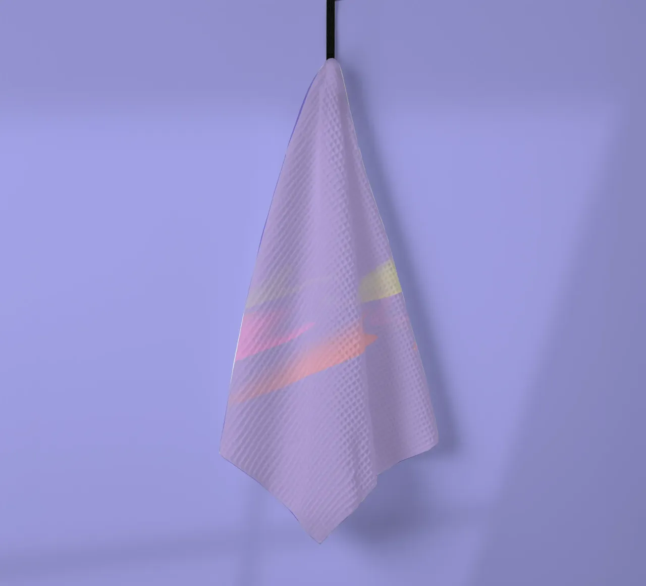 Motif abstrait coloré en violet, jaune et rose torchon de Something for you