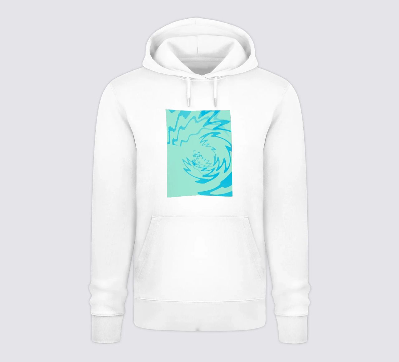 Abstract twisted dynamic zigzag pattern in blue hoodie by Something for you