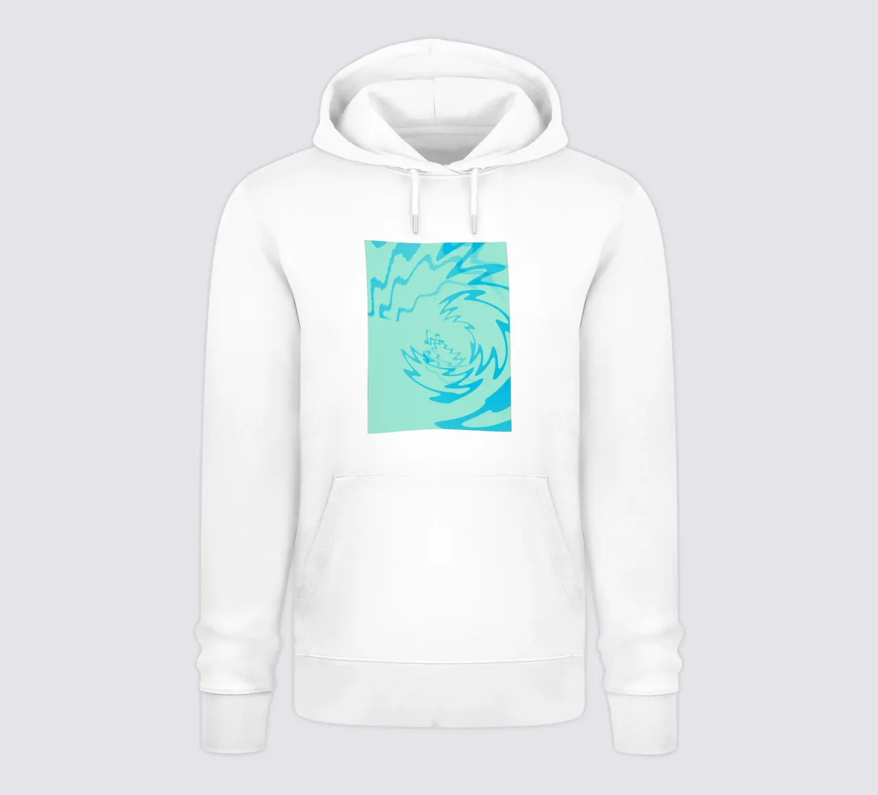 Abstraktes gedrehtes dynamisches Zick Zack Muster in Blau Hoodie von Something for you