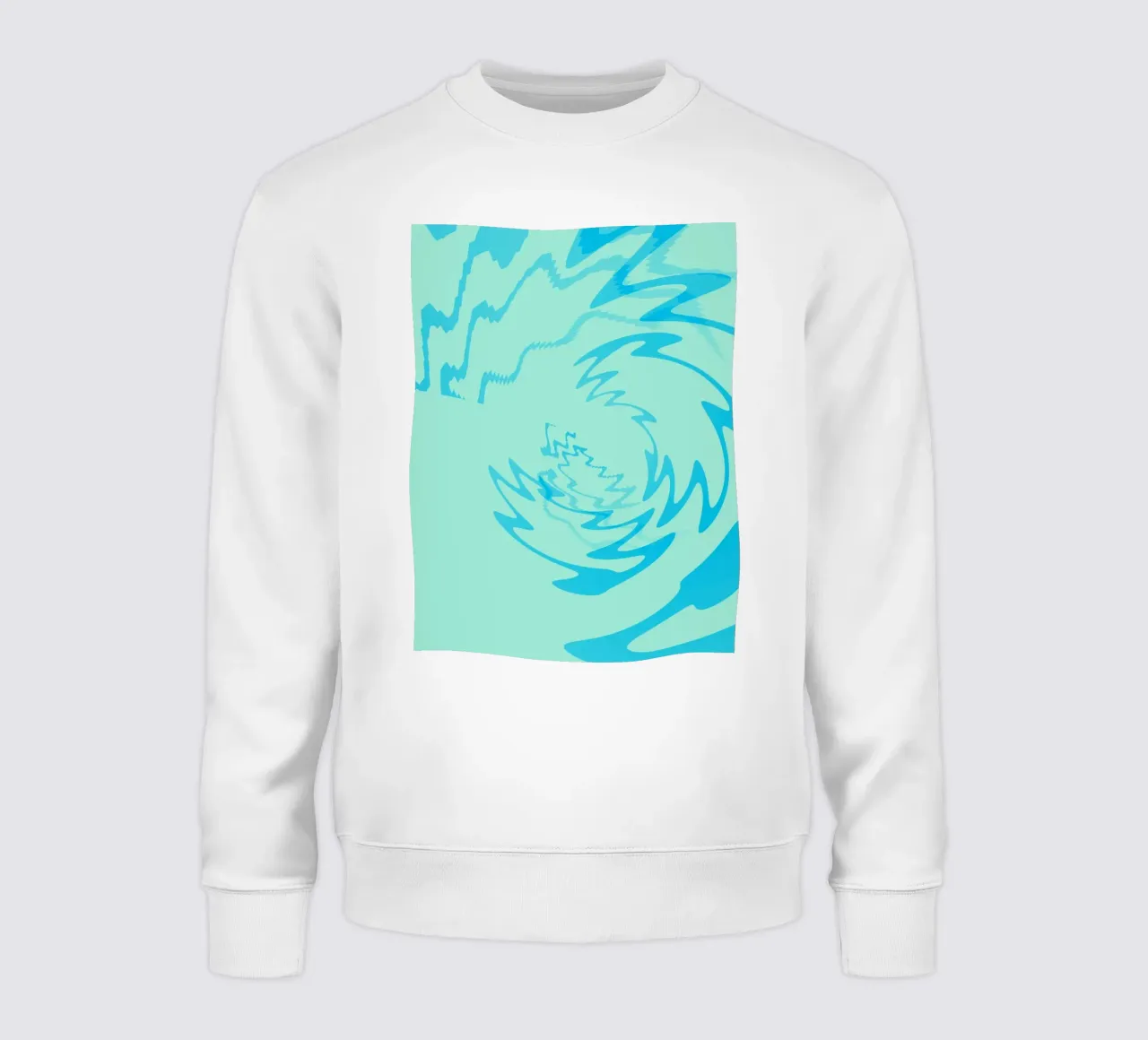 Abstraktes gedrehtes dynamisches Zick Zack Muster in Blau Sweatshirt von Something for you