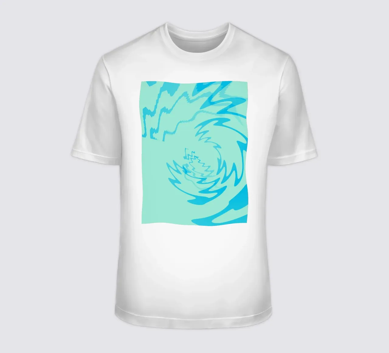 Abstraktes gedrehtes dynamisches Zick Zack Muster in Blau T-Shirt von Something for you
