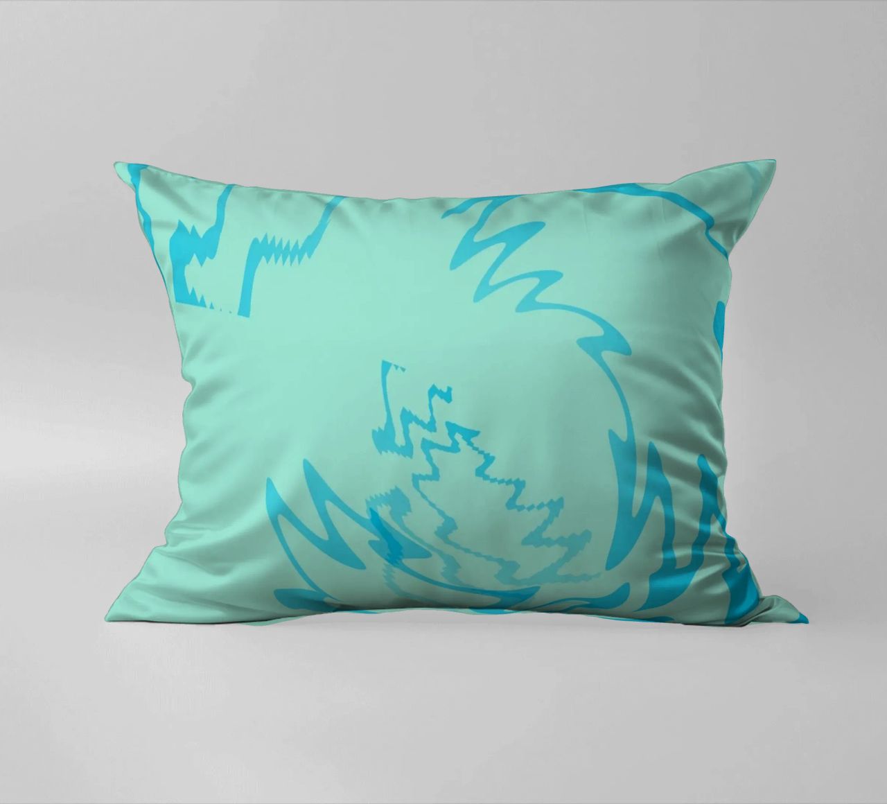 Abstract gedraaid dynamisch zigzagpatroon in blauw kussen van Something for you