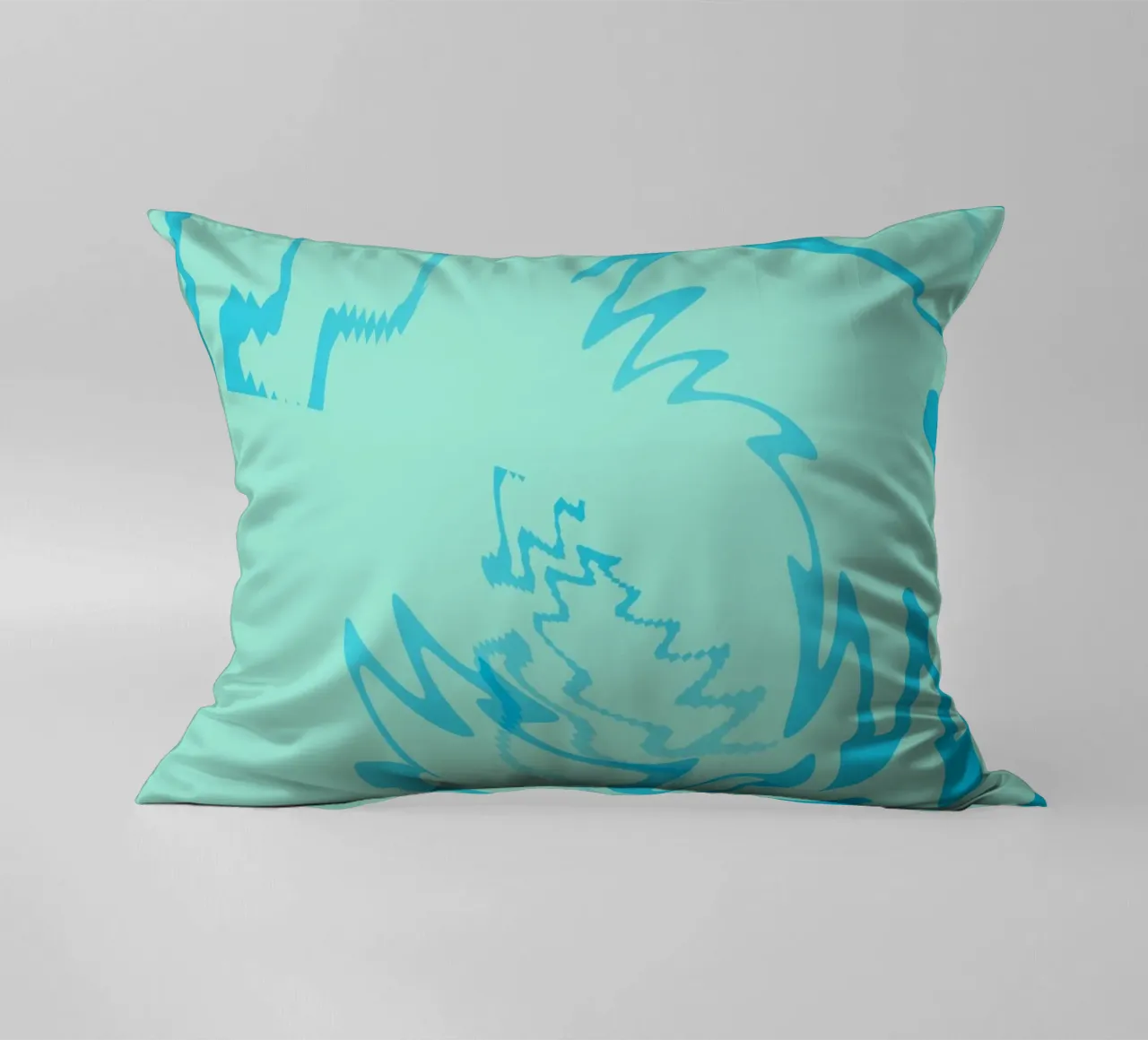 Disegno astratto a zigzag dinamico e ritorto in blu cuscino da Something for you