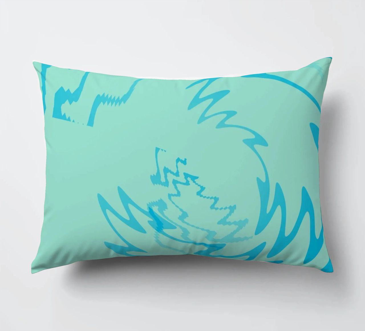 Abstract gedraaid dynamisch zigzagpatroon in blauw kussen van Something for you