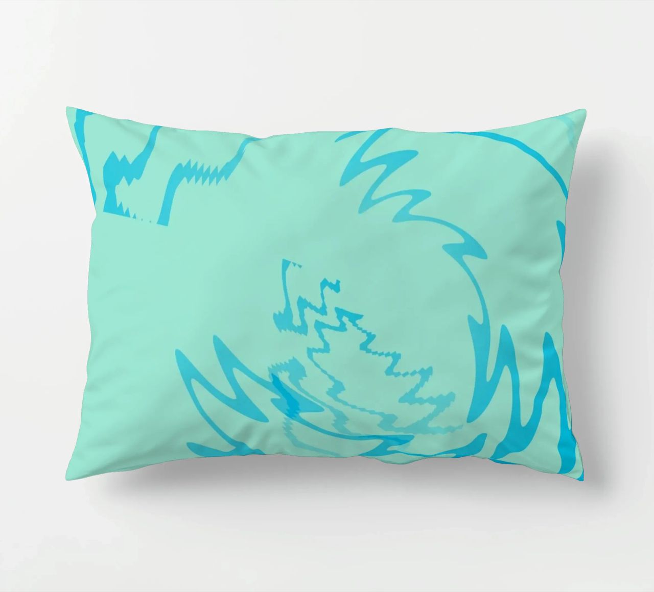 Abstract gedraaid dynamisch zigzagpatroon in blauw kussen van Something for you