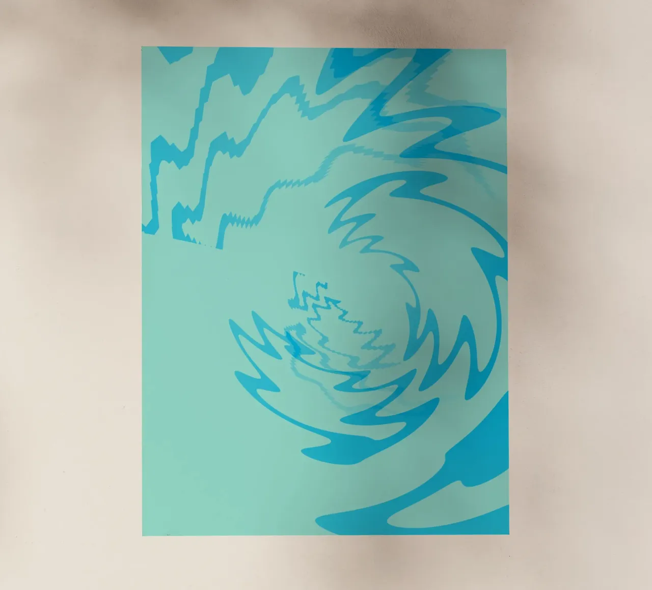 Abstract twisted dynamic zigzag pattern in blue backlit film by Something for you