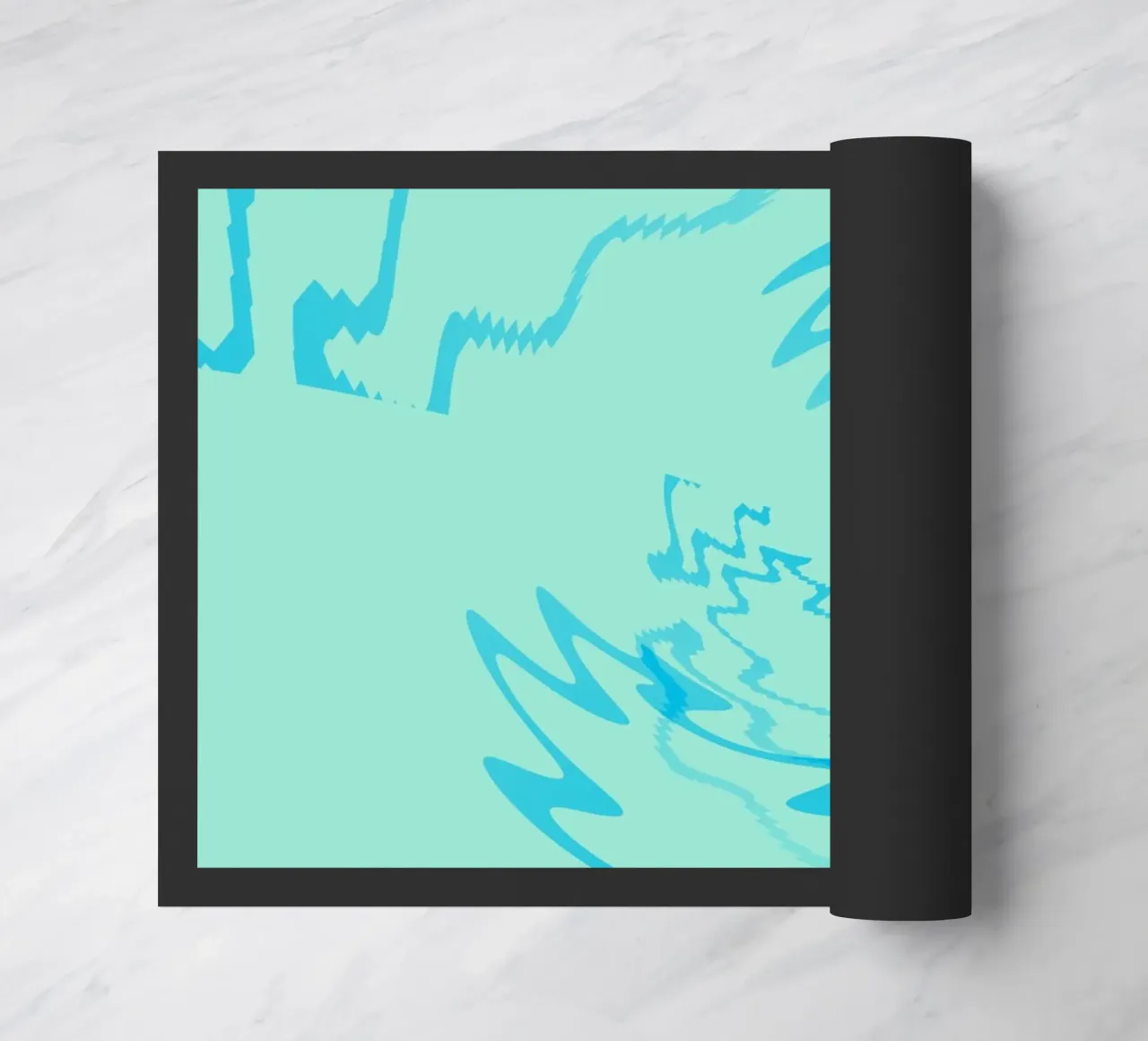 Motif zigzag dynamique abstrait torsadé en bleu paillasson de Something for you