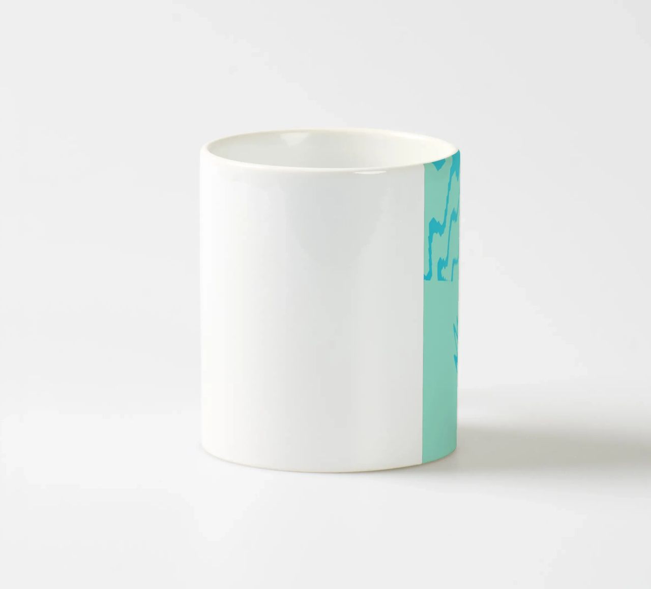 Abstract twisted dynamic zigzag pattern in blue ceramic mug by Something for you