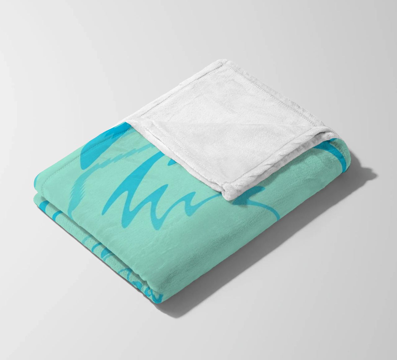 Abstract twisted dynamic zigzag pattern in blue fleece blanket by Something for you