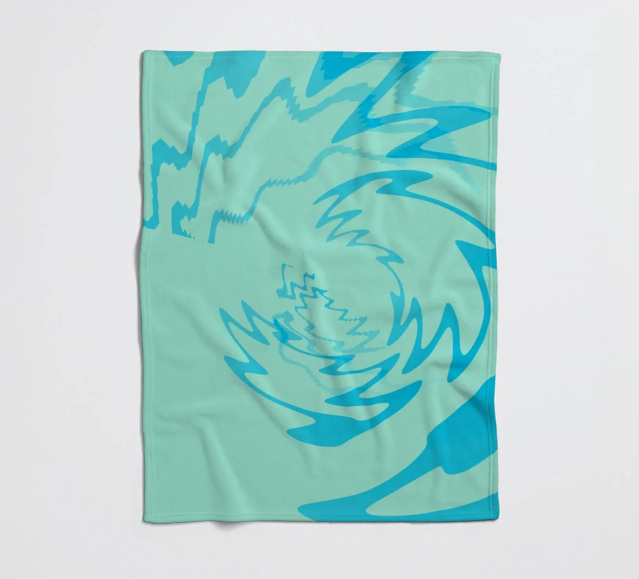 Disegno astratto a zigzag dinamico e ritorto in blu coperta in pile da Something for you