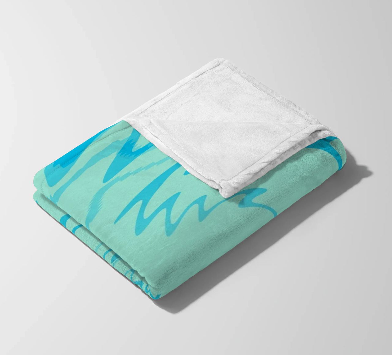 Abstract twisted dynamic zigzag pattern in blue fleece blanket by Something for you