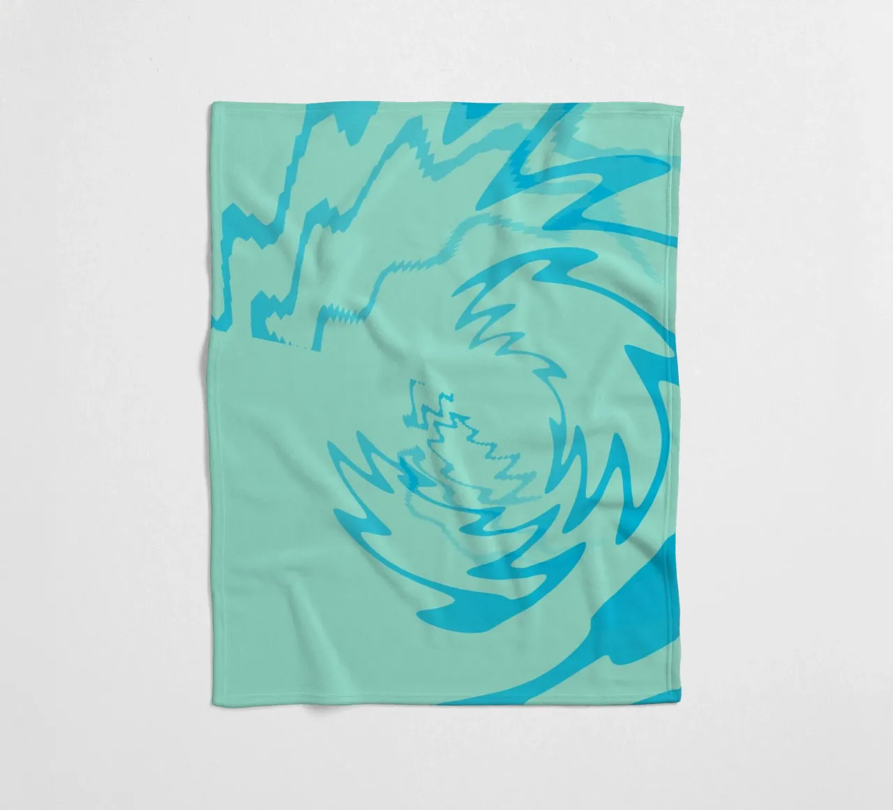 Disegno astratto a zigzag dinamico e ritorto in blu coperta in pile da Something for you