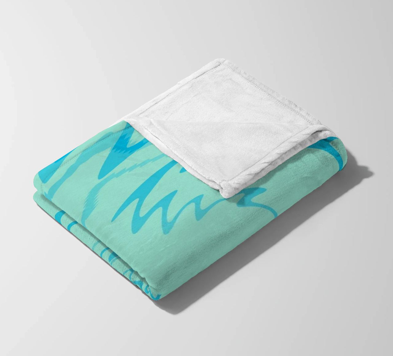 Abstract twisted dynamic zigzag pattern in blue fleece blanket by Something for you