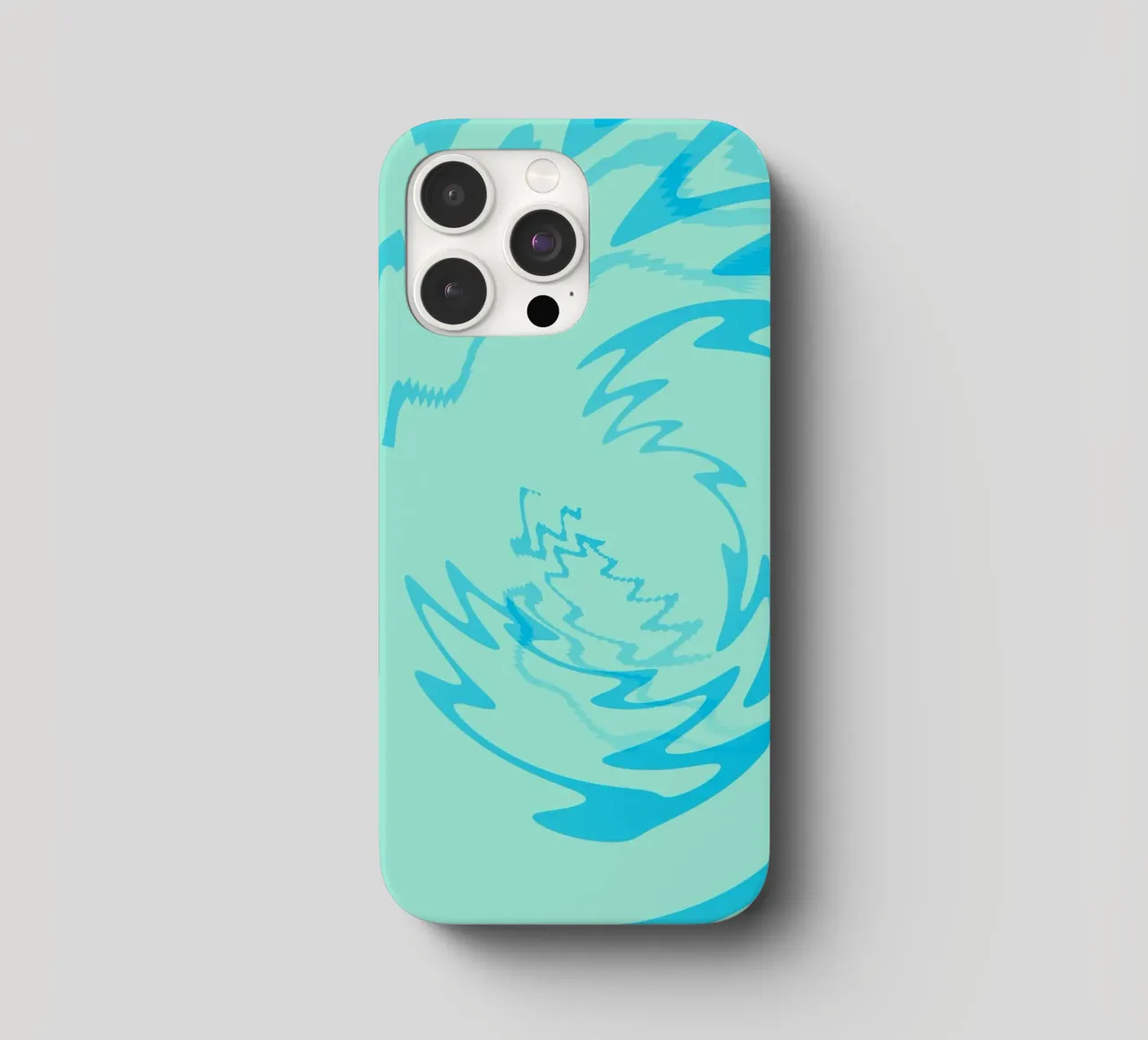Disegno astratto a zigzag dinamico e ritorto in blu cover iphone da Something for you