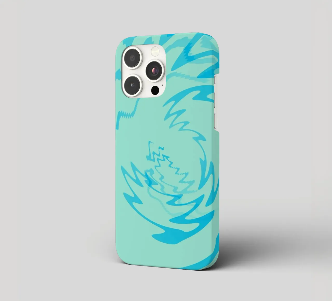 Disegno astratto a zigzag dinamico e ritorto in blu cover iphone da Something for you