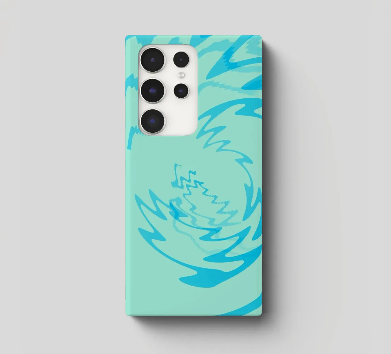 Abstract twisted dynamic zigzag pattern in blue samsung phone case by Something for you