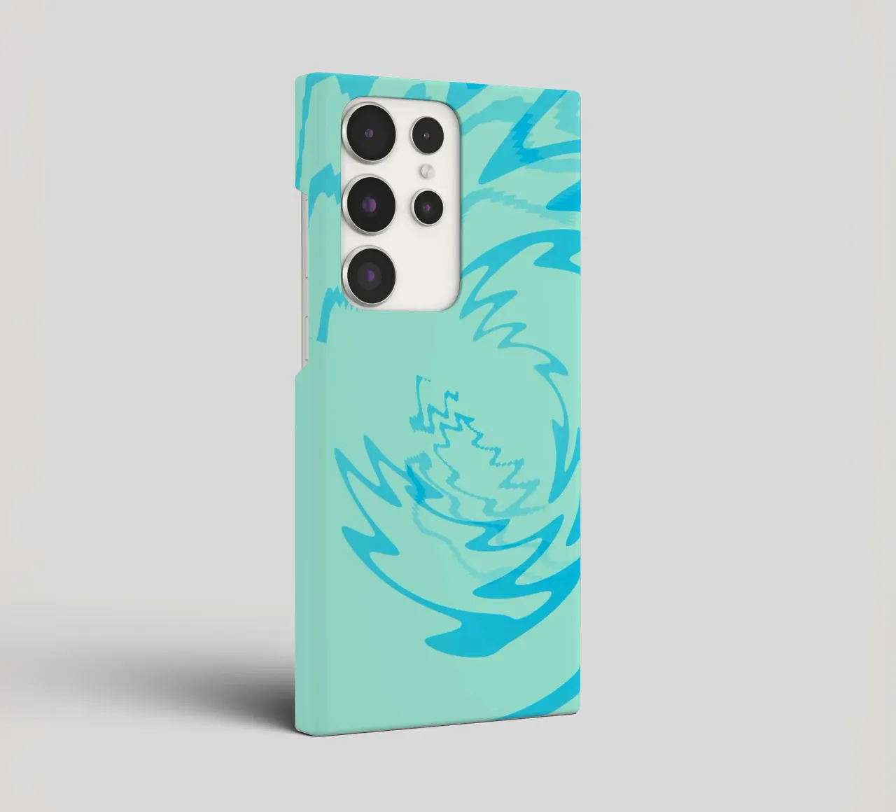 Abstract twisted dynamic zigzag pattern in blue samsung phone case by Something for you