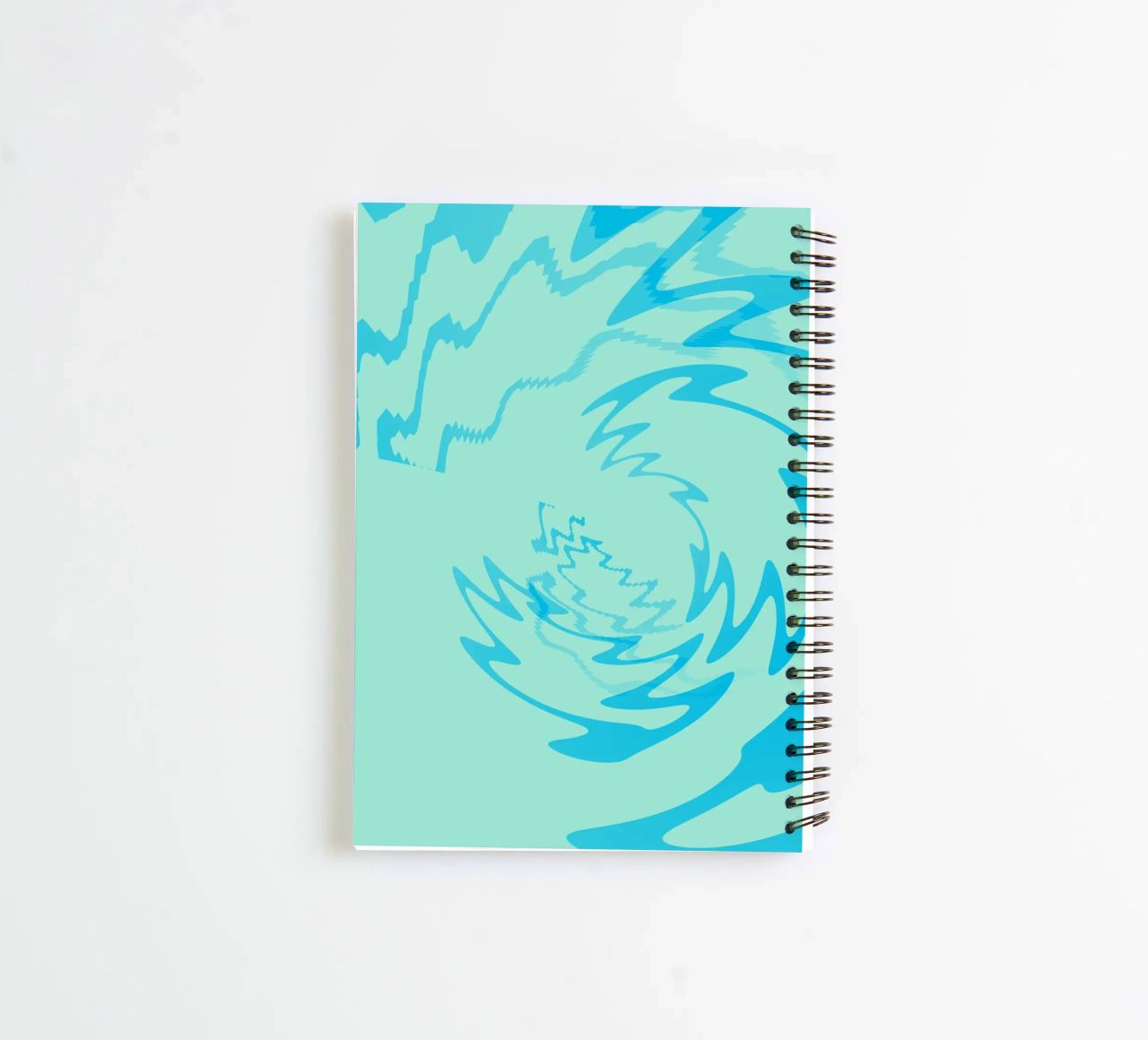 Disegno astratto a zigzag dinamico e ritorto in blu diario ad anelli da Something for you