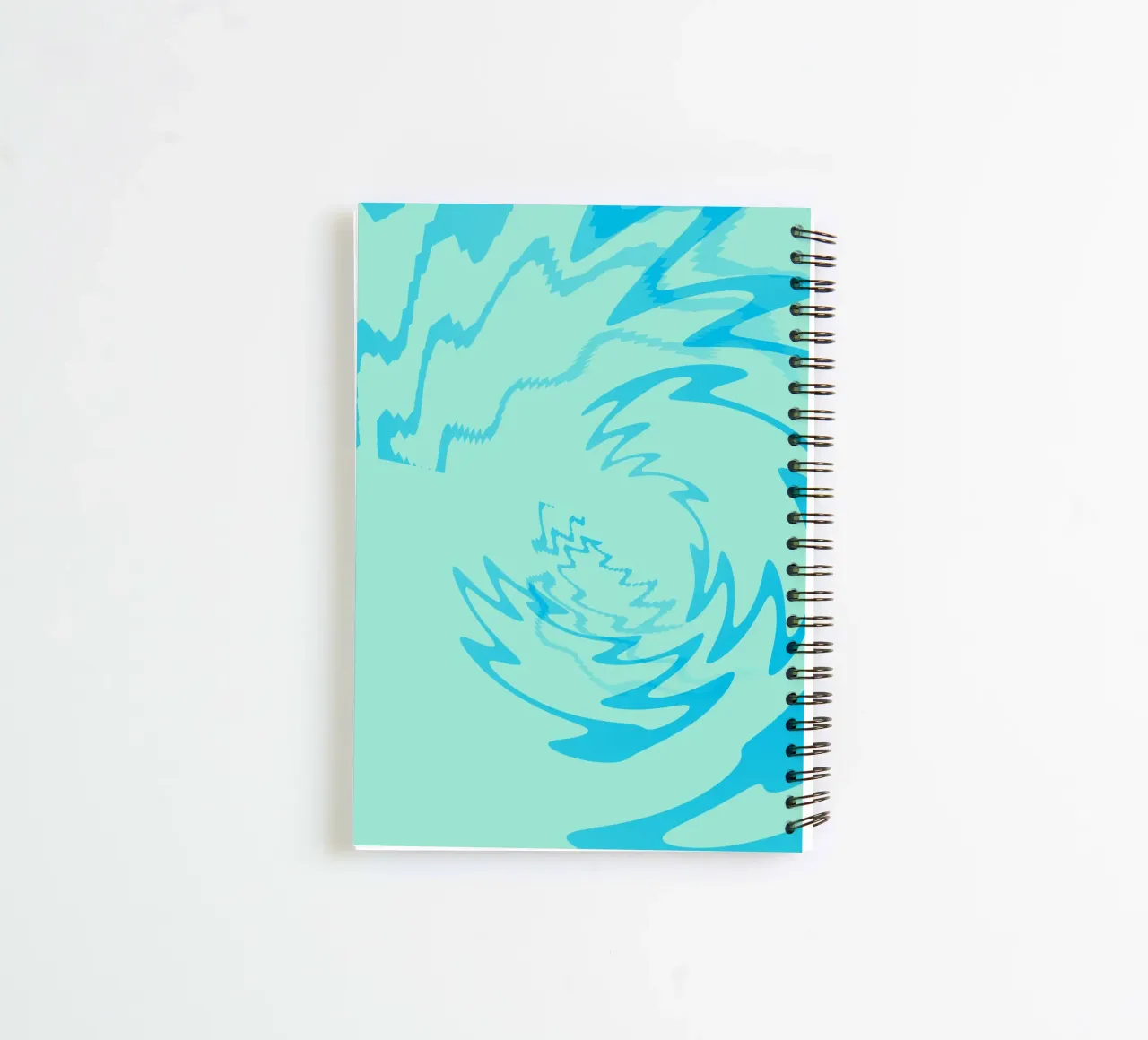 Disegno astratto a zigzag dinamico e ritorto in blu diario ad anelli da Something for you