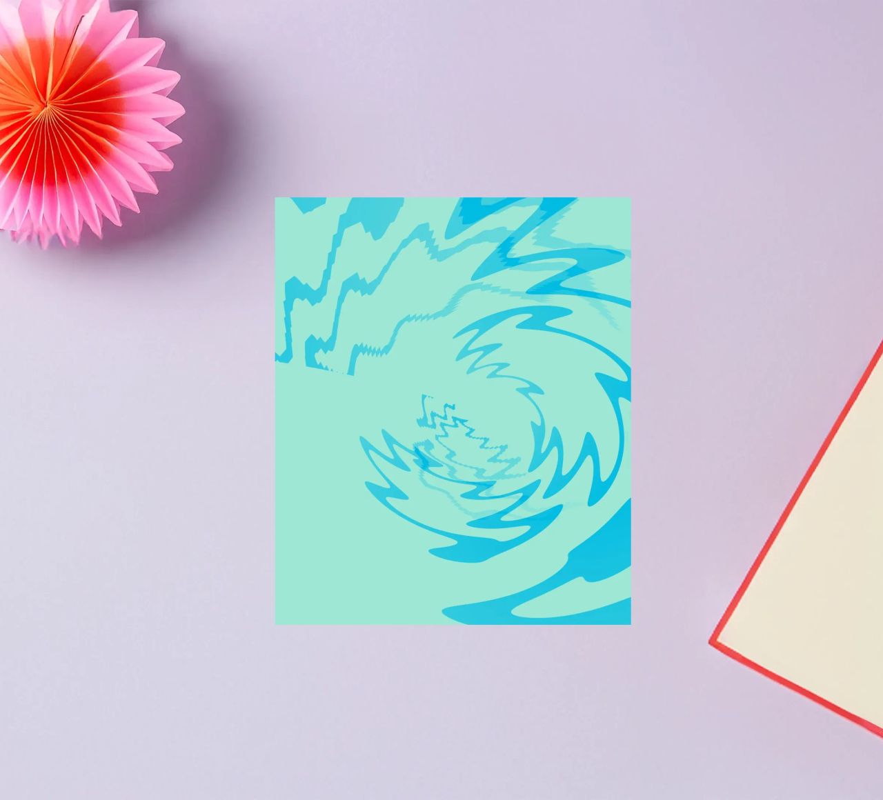 Disegno astratto a zigzag dinamico e ritorto in blu adesivo da Something for you