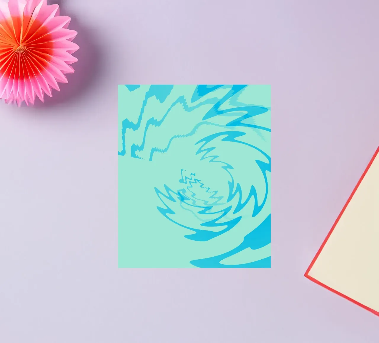 Abstract twisted dynamic zigzag pattern in blue sticker by Something for you