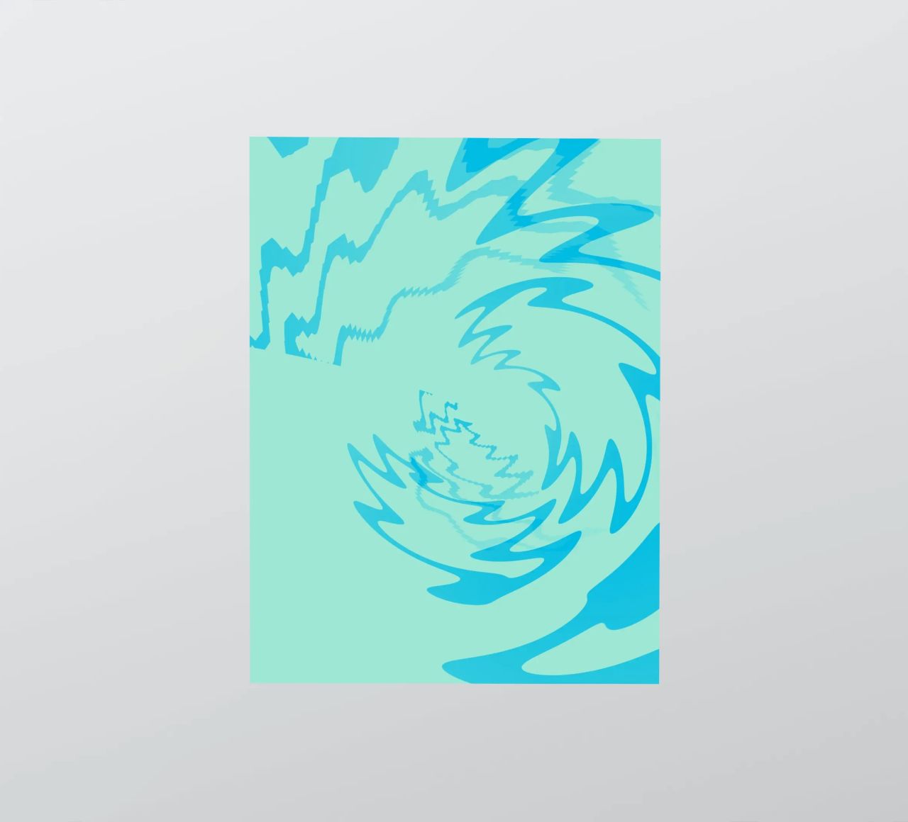 Disegno astratto a zigzag dinamico e ritorto in blu adesivo da Something for you