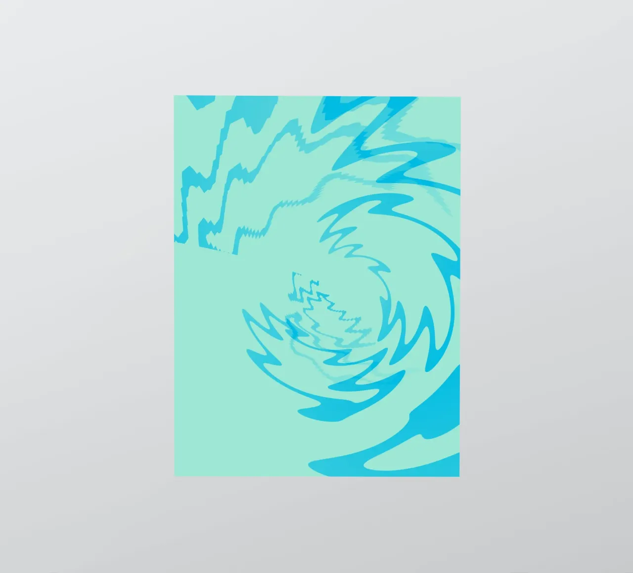 Abstract twisted dynamic zigzag pattern in blue sticker by Something for you