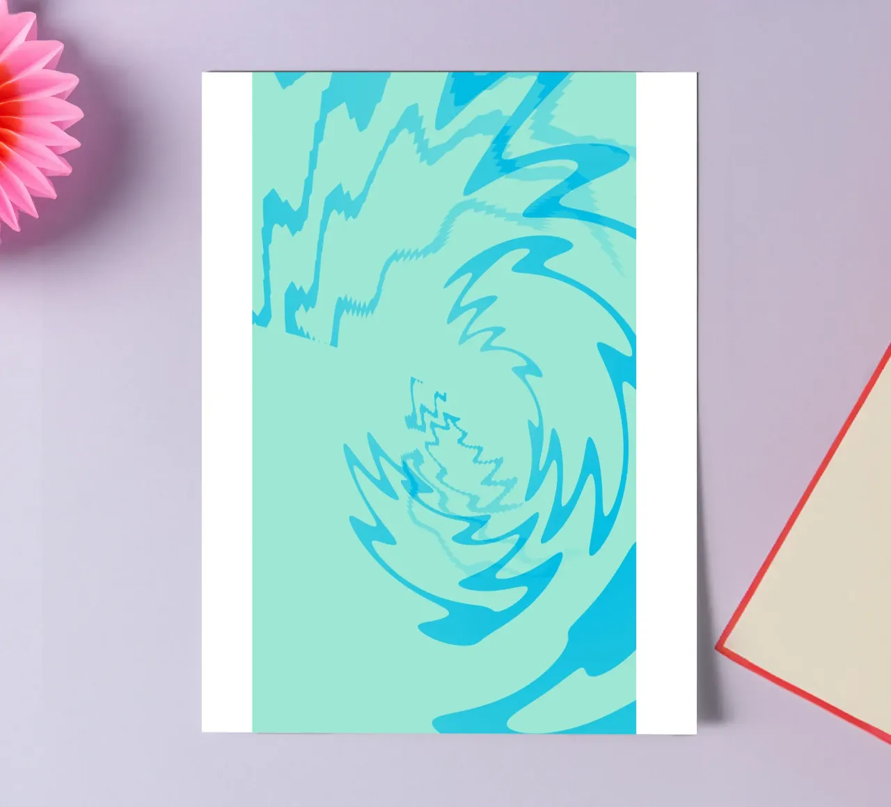 Disegno astratto a zigzag dinamico e ritorto in blu foglio adesivo da Something for you