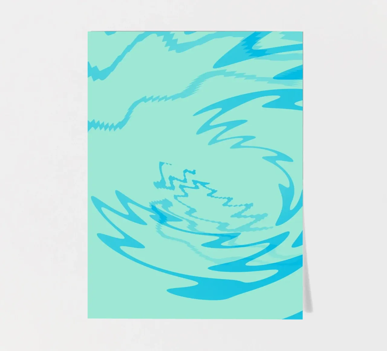 Motif zigzag dynamique abstrait torsadé en bleu planche autocollant de Something for you