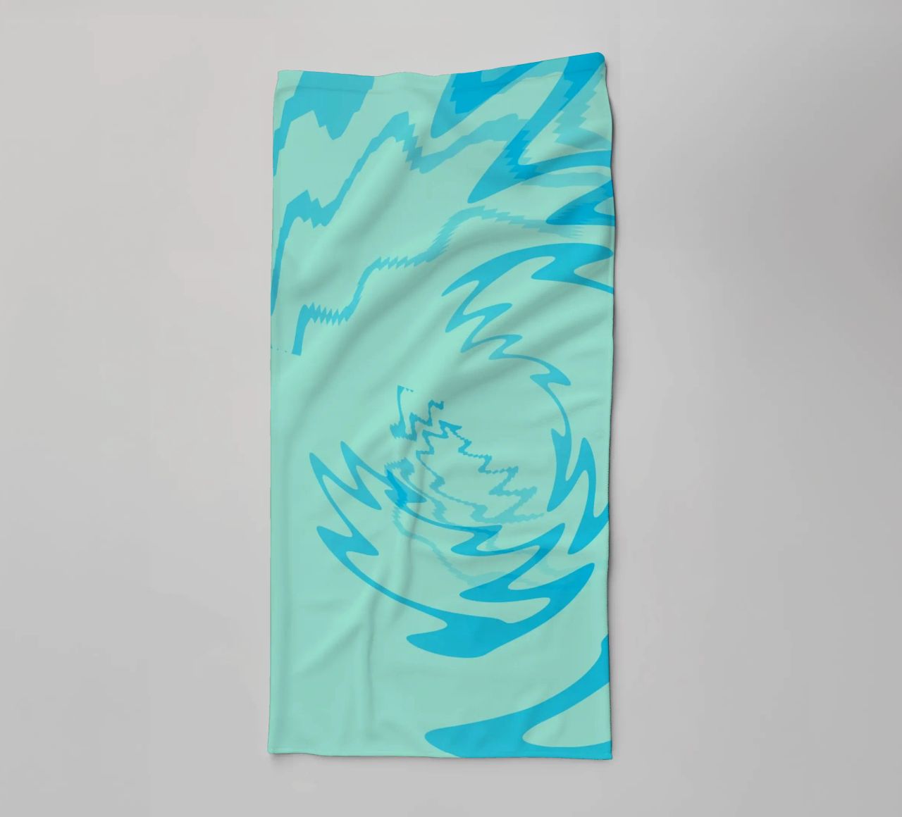 Abstract twisted dynamic zigzag pattern in blue towel by Something for you