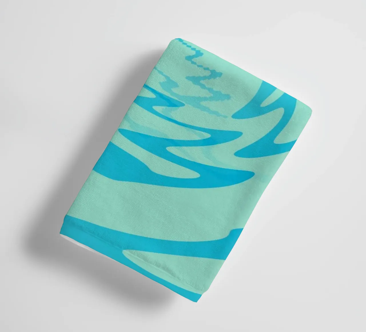 Abstract twisted dynamic zigzag pattern in blue towel by Something for you