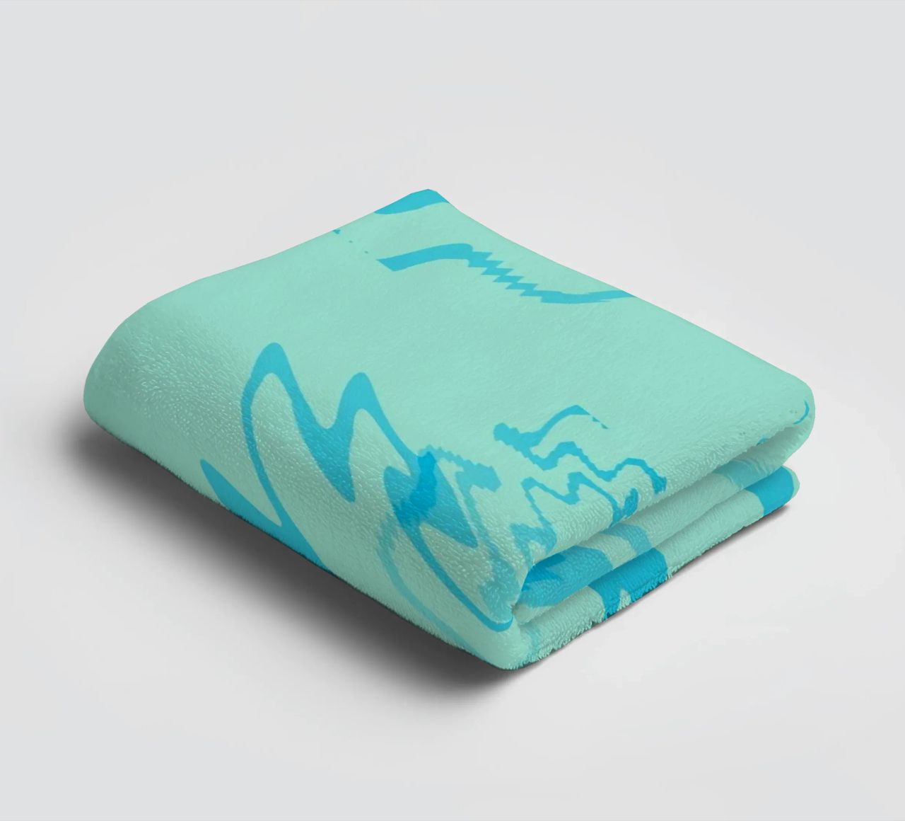 Abstract twisted dynamic zigzag pattern in blue towel by Something for you