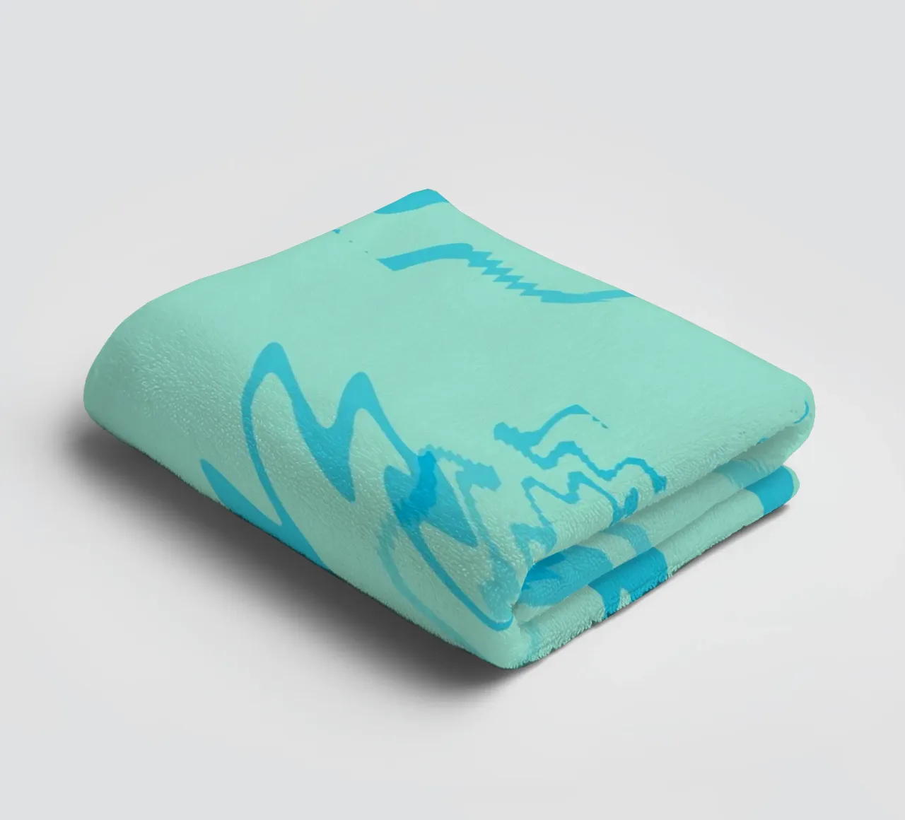 Abstract twisted dynamic zigzag pattern in blue towel by Something for you