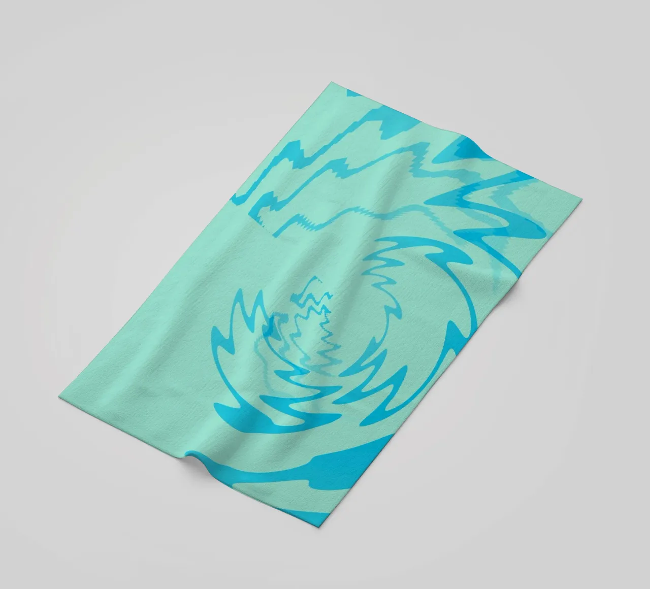 Abstraktes gedrehtes dynamisches Zick Zack Muster in Blau Strandtuch von Something for you