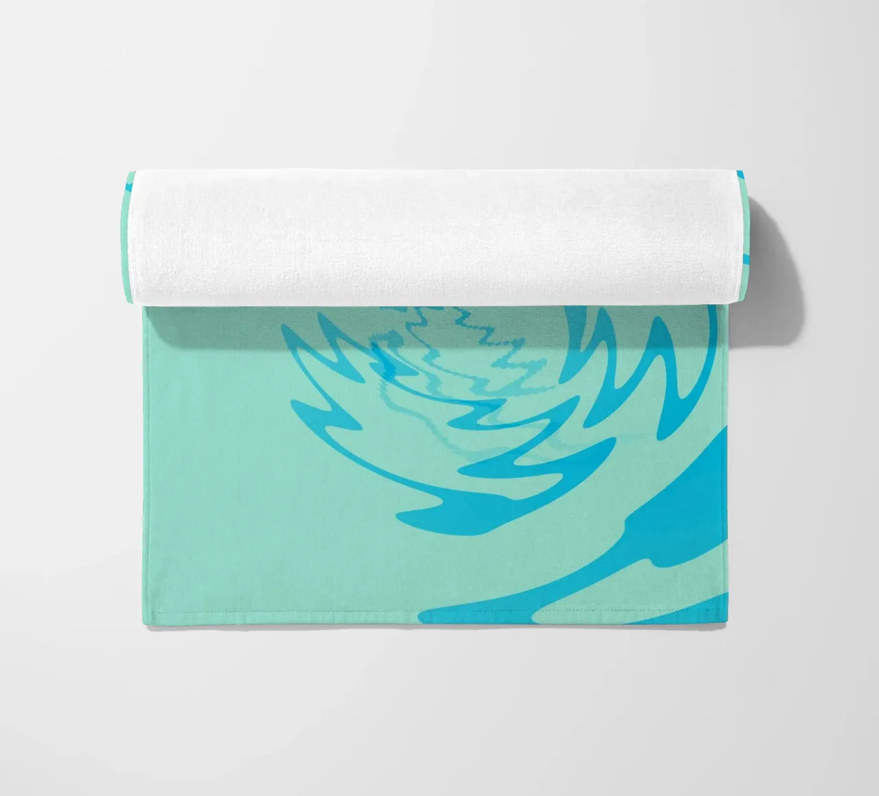 Motif zigzag dynamique abstrait torsadé en bleu serviette de plage de Something for you