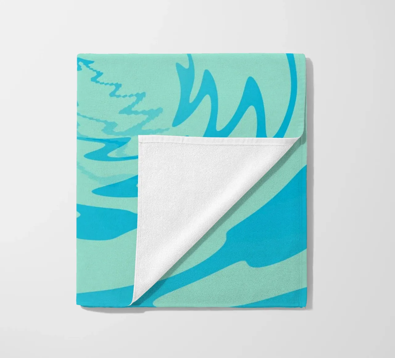 Abstraktes gedrehtes dynamisches Zick Zack Muster in Blau Strandtuch von Something for you