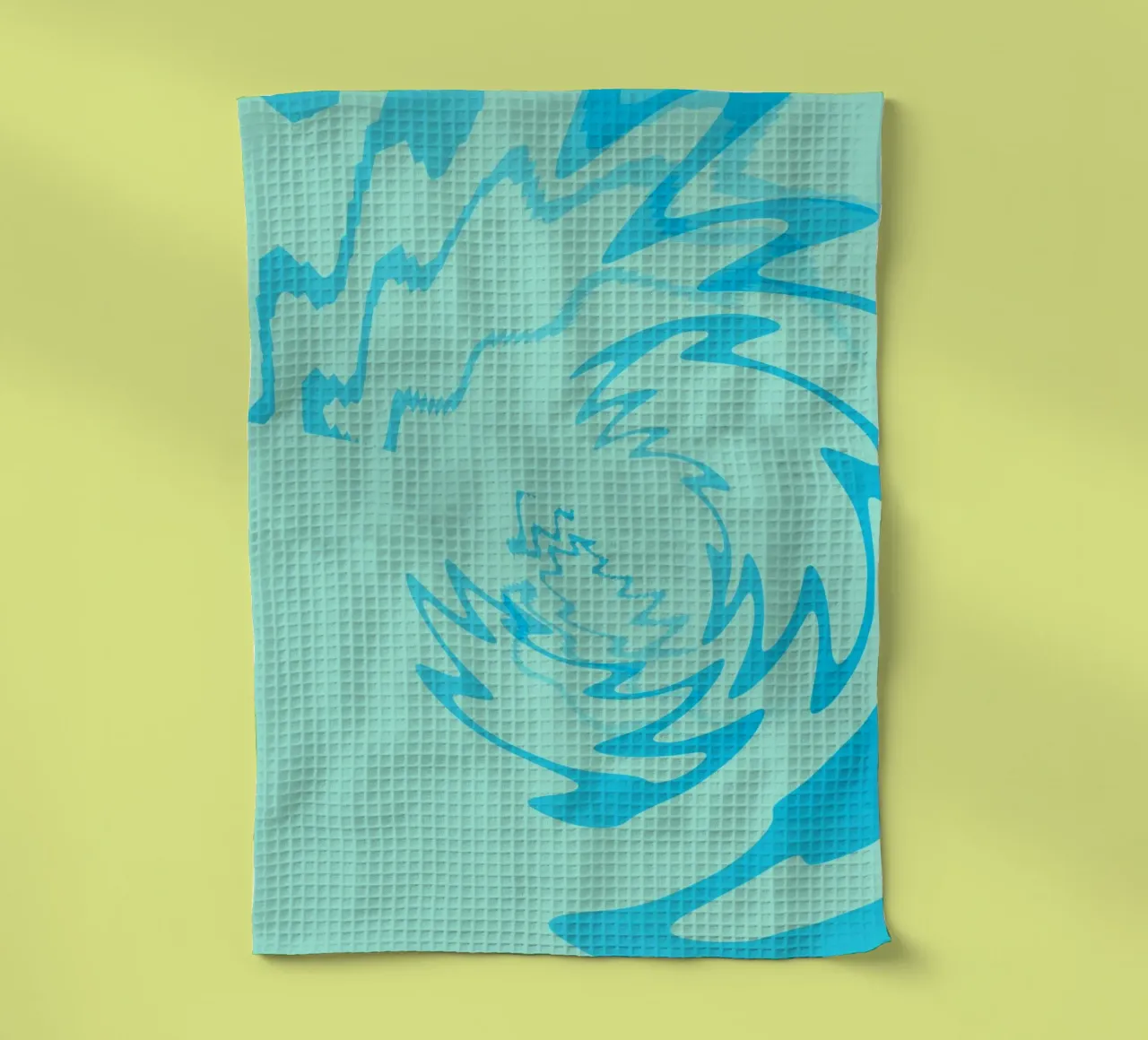 Abstraktes gedrehtes dynamisches Zick Zack Muster in Blau Geschirrtuch von Something for you