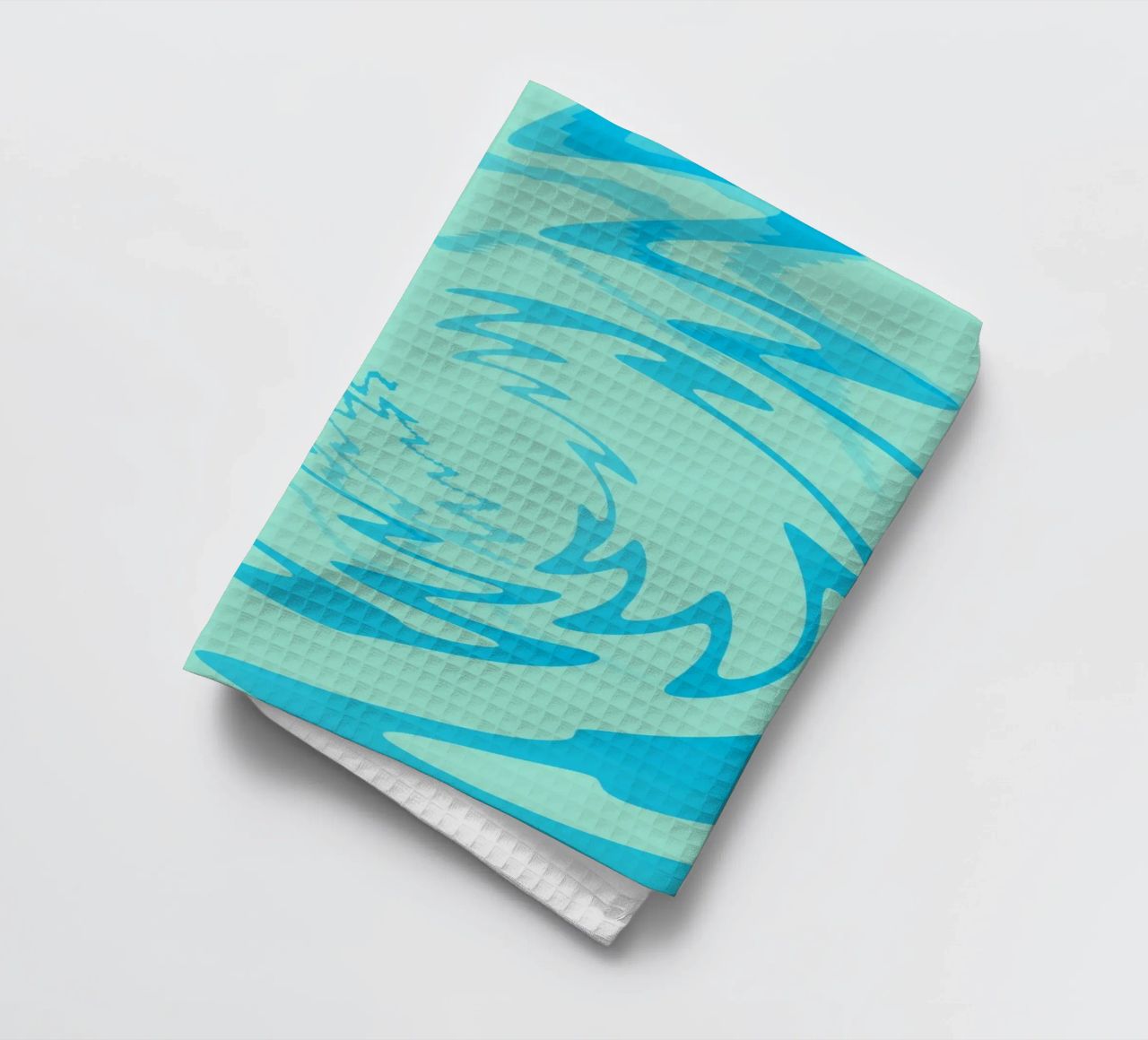 Disegno astratto a zigzag dinamico e ritorto in blu canovaccio da cucina da Something for you