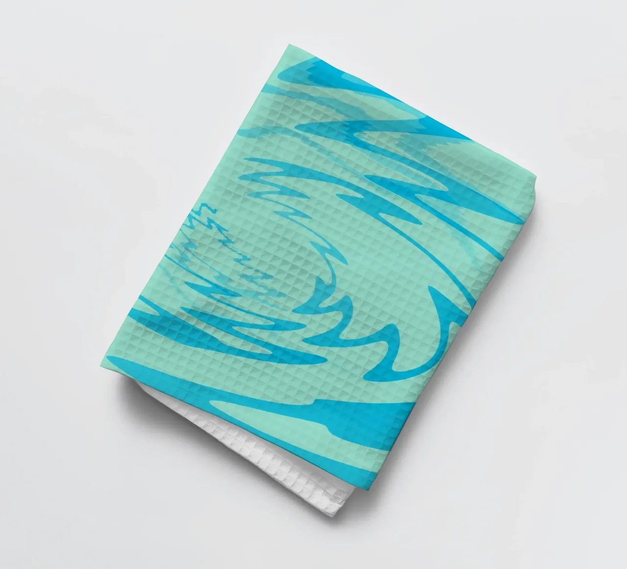 Abstraktes gedrehtes dynamisches Zick Zack Muster in Blau Geschirrtuch von Something for you